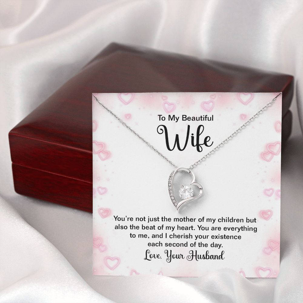 To My Wife Mother of My Children Forever Necklace w Message Card-Express Your Love Gifts