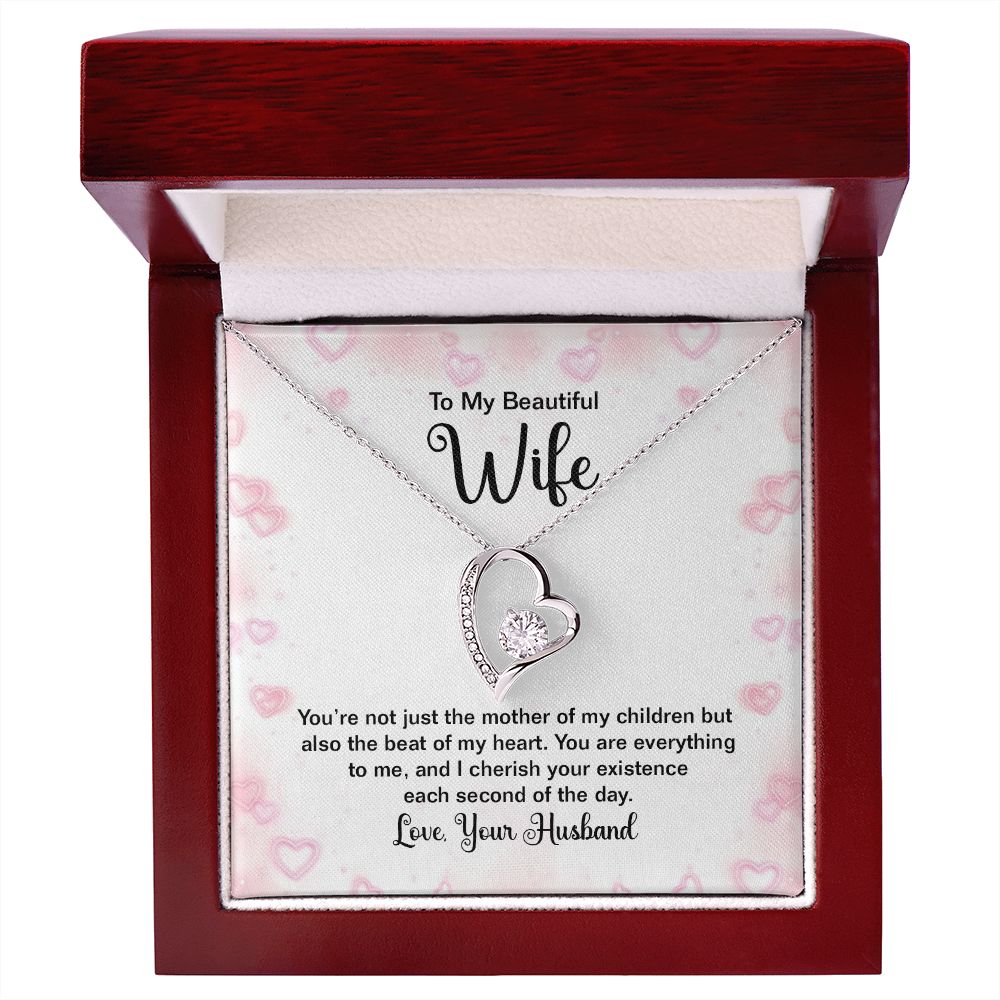 To My Wife Mother of My Children Forever Necklace w Message Card-Express Your Love Gifts