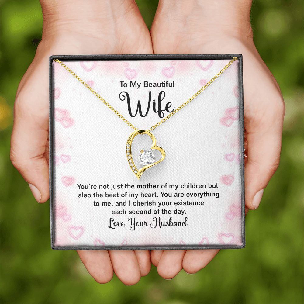 To My Wife Mother of My Children Forever Necklace w Message Card-Express Your Love Gifts