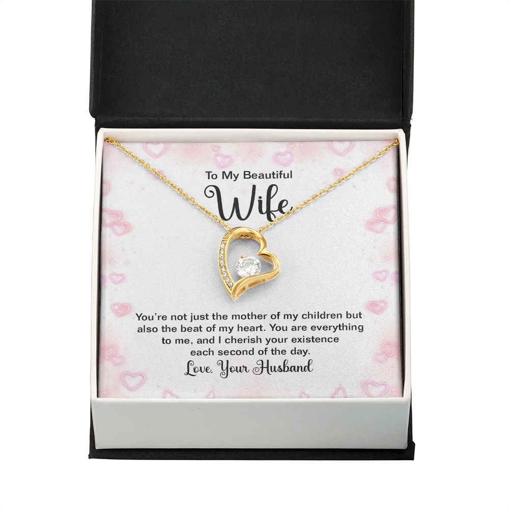 To My Wife Mother of My Children Forever Necklace w Message Card-Express Your Love Gifts