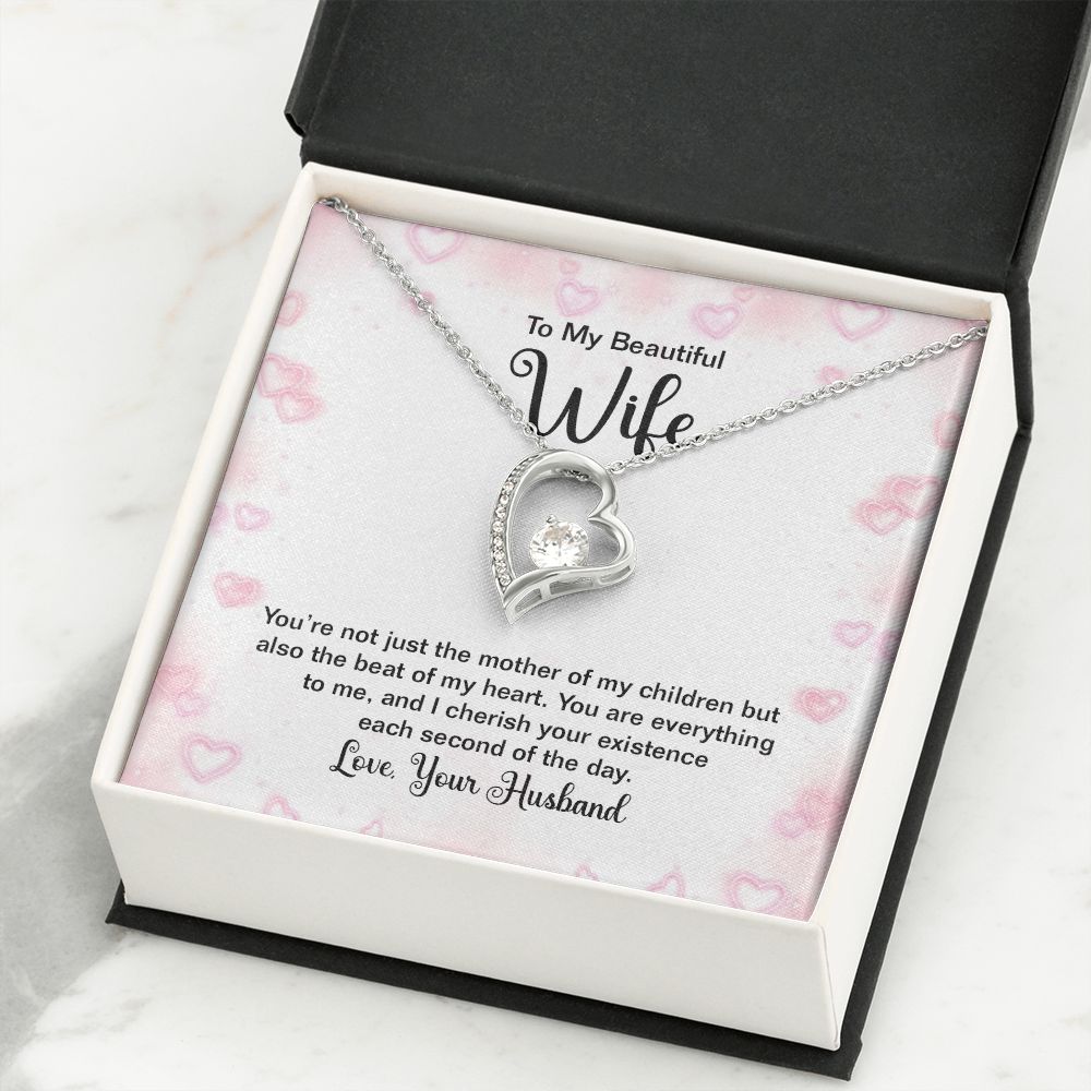 To My Wife Mother of My Children Forever Necklace w Message Card-Express Your Love Gifts