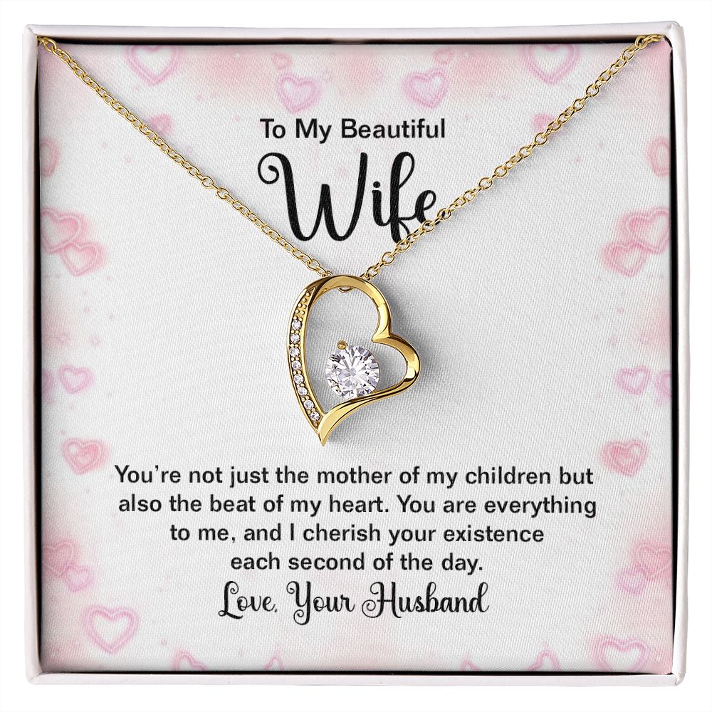 To My Wife Mother of My Children Forever Necklace w Message Card-Express Your Love Gifts