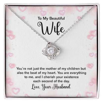 To My Wife Mother of My Children Infinity Knot Necklace Message Card-Express Your Love Gifts