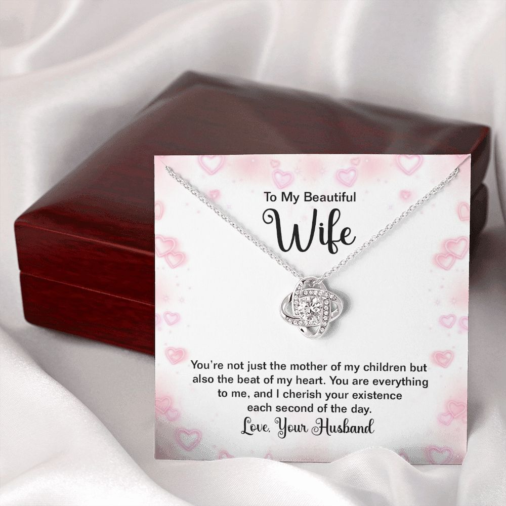 To My Wife Mother of My Children Infinity Knot Necklace Message Card-Express Your Love Gifts