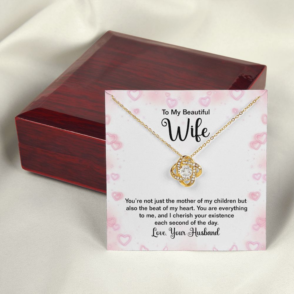 To My Wife Mother of My Children Infinity Knot Necklace Message Card-Express Your Love Gifts