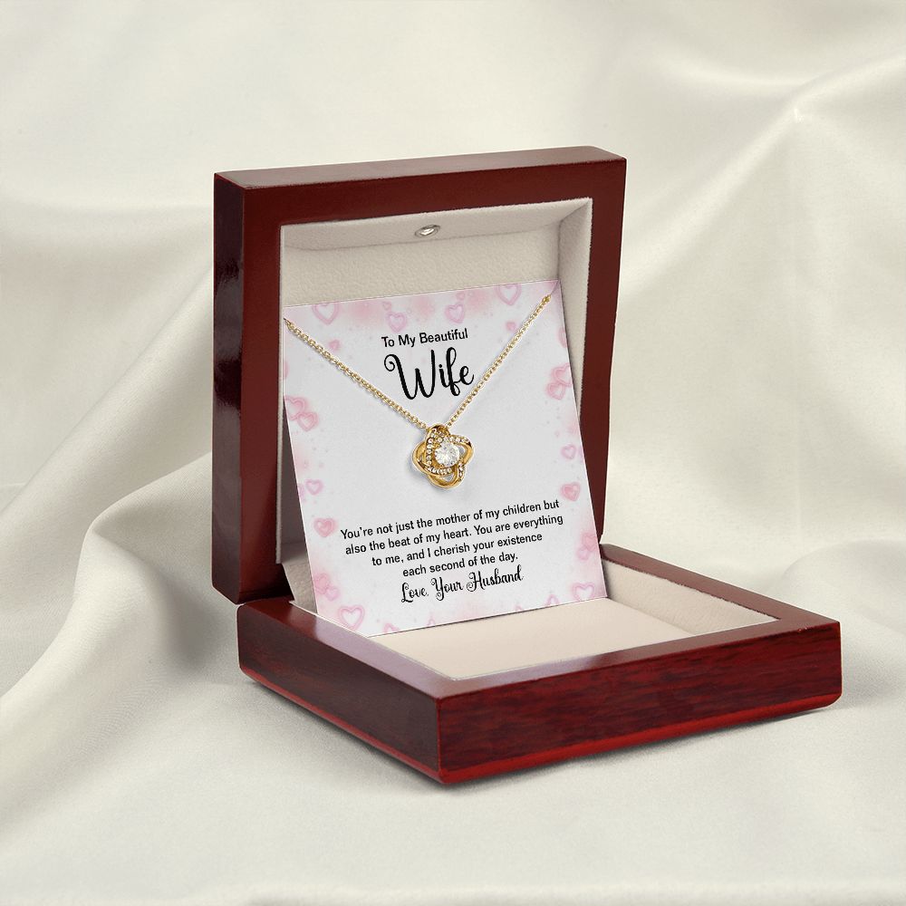 To My Wife Mother of My Children Infinity Knot Necklace Message Card-Express Your Love Gifts