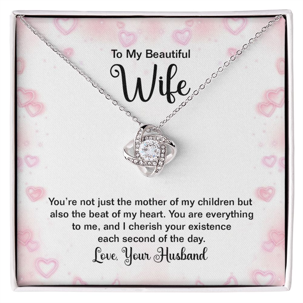 To My Wife Mother of My Children Infinity Knot Necklace Message Card-Express Your Love Gifts