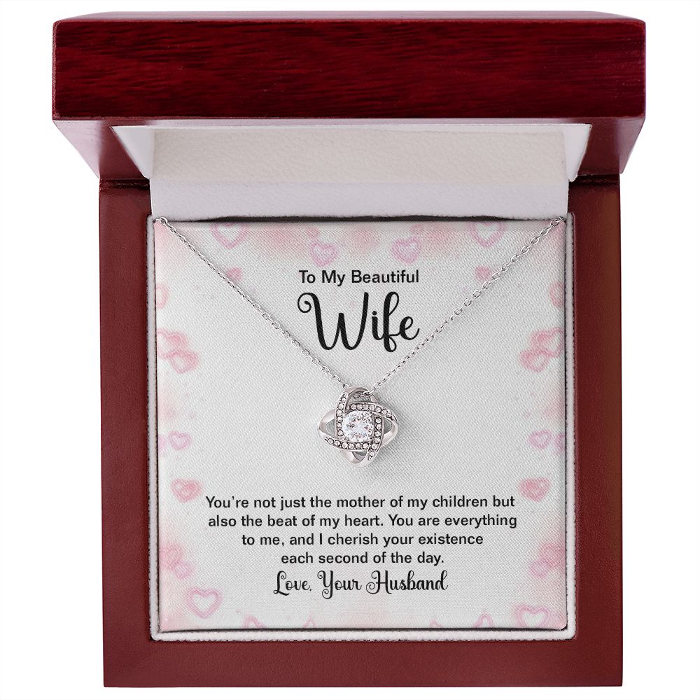 To My Wife Mother of My Children Infinity Knot Necklace Message Card-Express Your Love Gifts