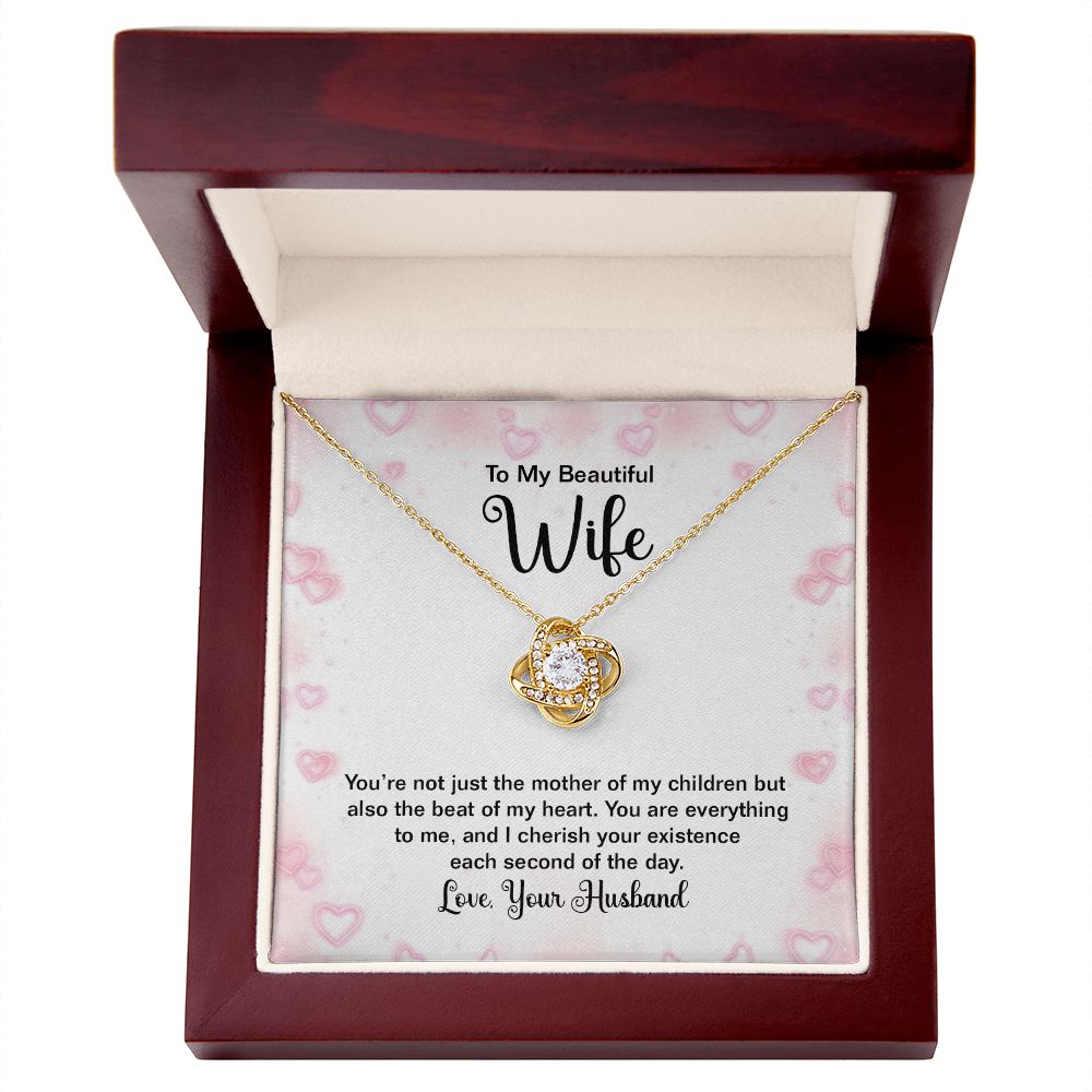 To My Wife Mother of My Children Infinity Knot Necklace Message Card-Express Your Love Gifts