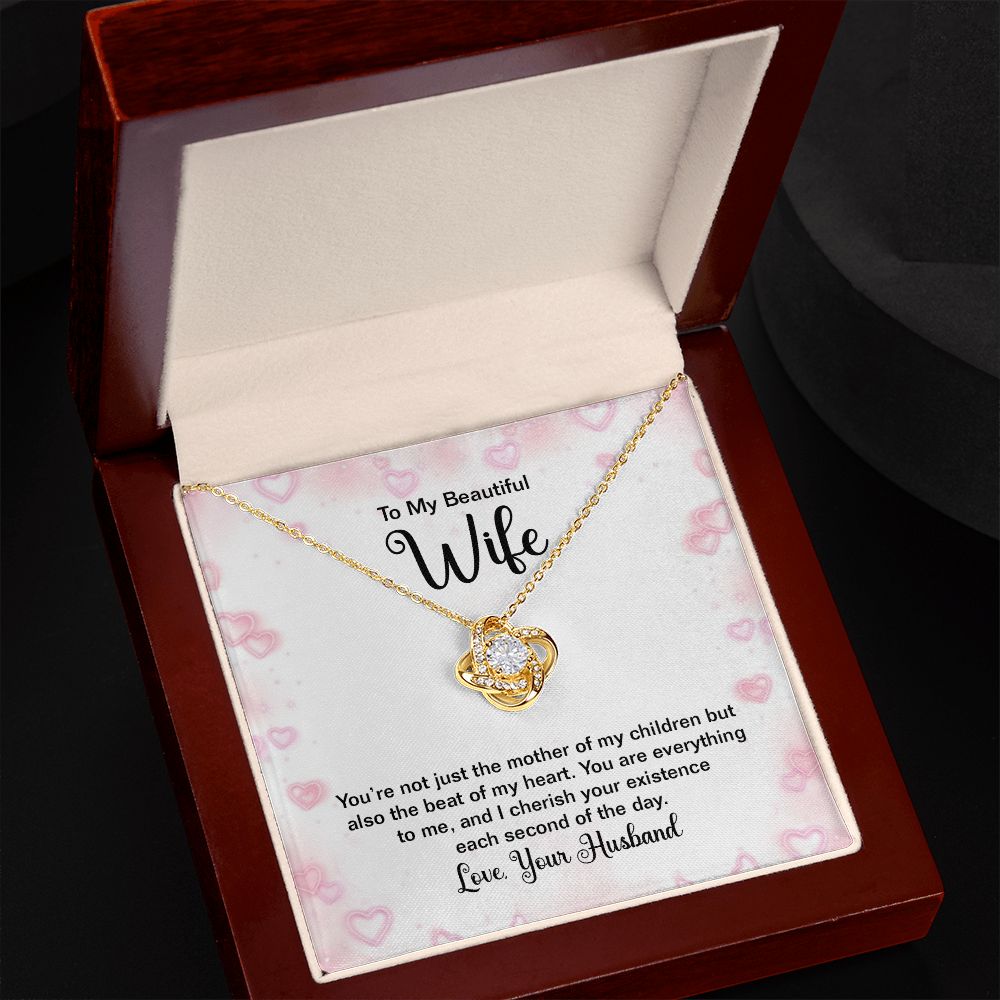 To My Wife Mother of My Children Infinity Knot Necklace Message Card-Express Your Love Gifts