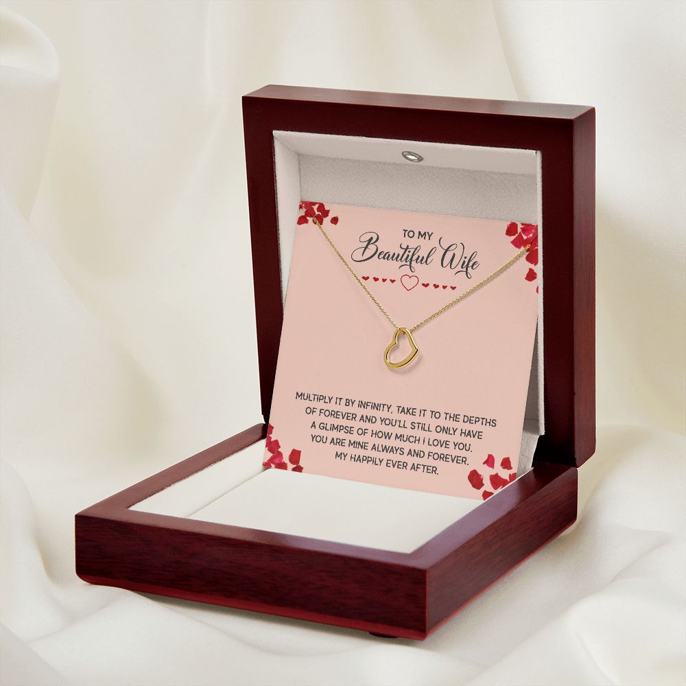 To My Wife Multiply it by Infinity Delicate Heart Necklace-Express Your Love Gifts