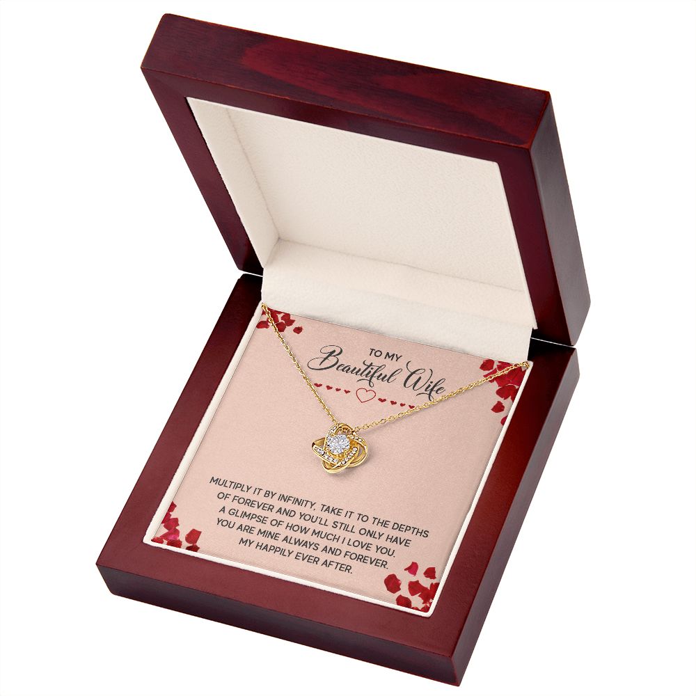 To My Wife Multiply it by Infinity Infinity Knot Necklace Message Card-Express Your Love Gifts