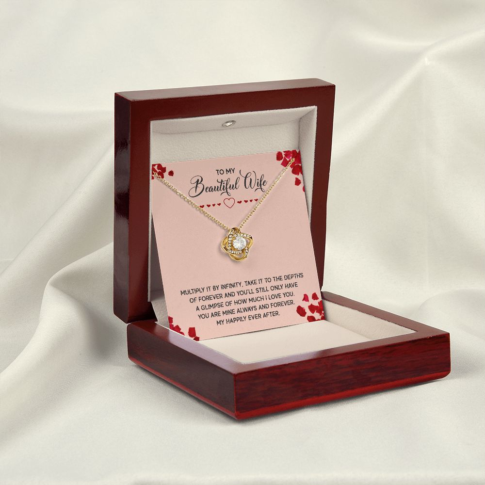 To My Wife Multiply it by Infinity Infinity Knot Necklace Message Card-Express Your Love Gifts