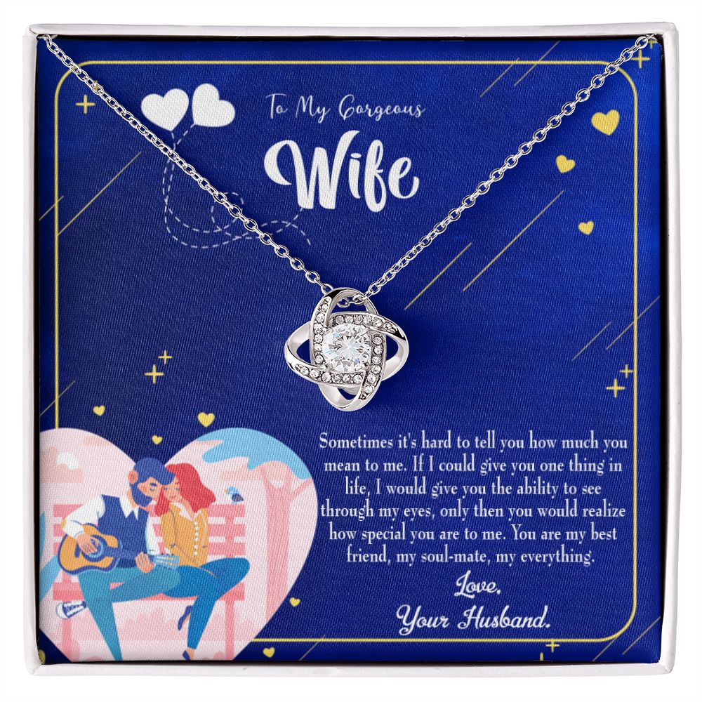 To My Wife My Best Friend My Soulmate My Everything Infinity Knot Necklace Message Card-Express Your Love Gifts