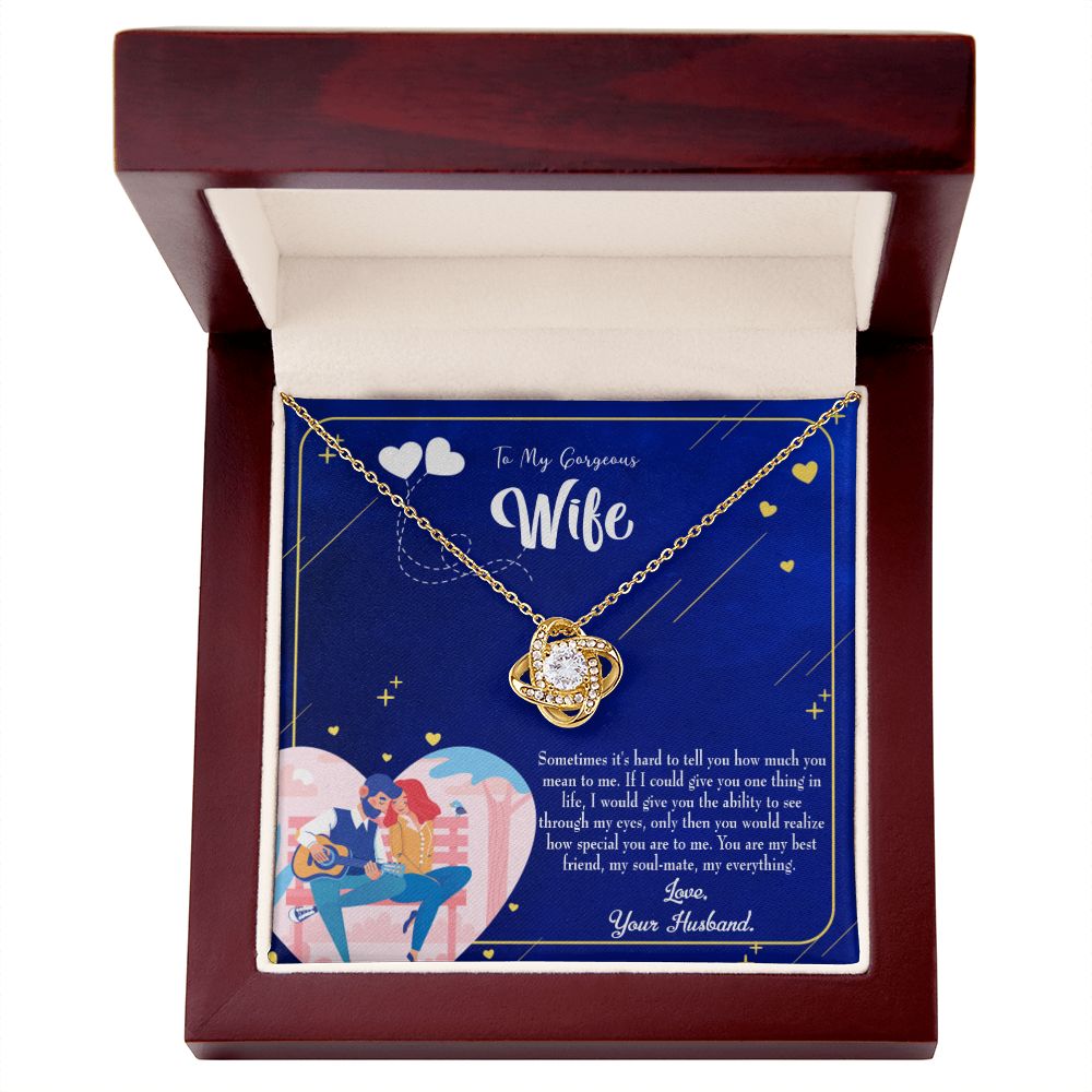 To My Wife My Best Friend My Soulmate My Everything Infinity Knot Necklace Message Card-Express Your Love Gifts