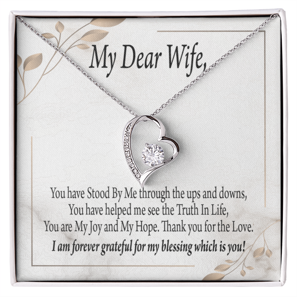 To My Wife My Dear Wife Forever Necklace w Message Card-Express Your Love Gifts