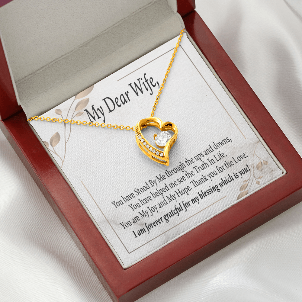 To My Wife My Dear Wife Forever Necklace w Message Card-Express Your Love Gifts