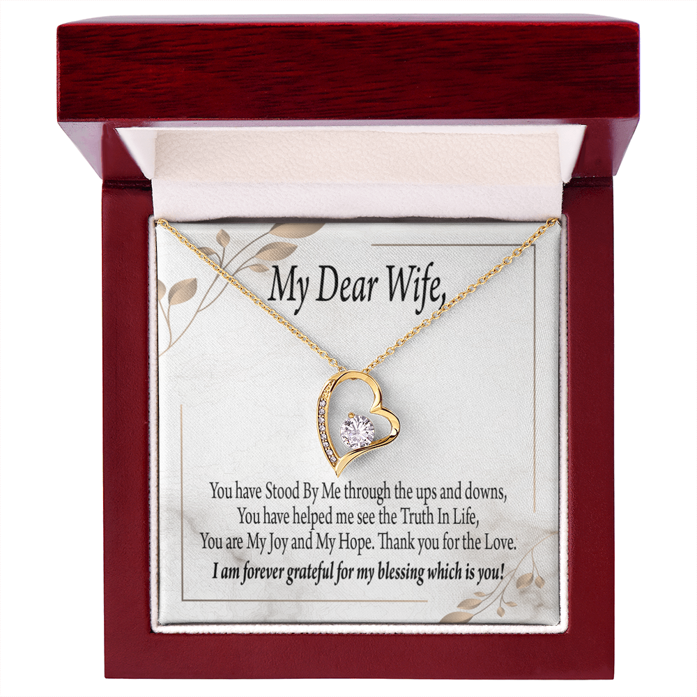 To My Wife My Dear Wife Forever Necklace w Message Card-Express Your Love Gifts