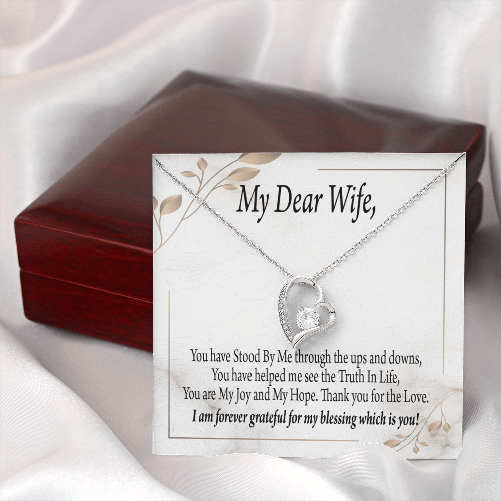 To My Wife My Dear Wife Forever Necklace w Message Card-Express Your Love Gifts