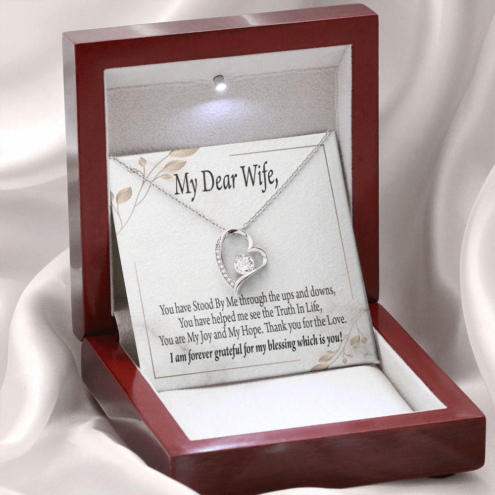 To My Wife My Dear Wife Forever Necklace w Message Card-Express Your Love Gifts