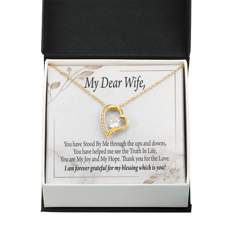 To My Wife My Dear Wife Forever Necklace w Message Card-Express Your Love Gifts