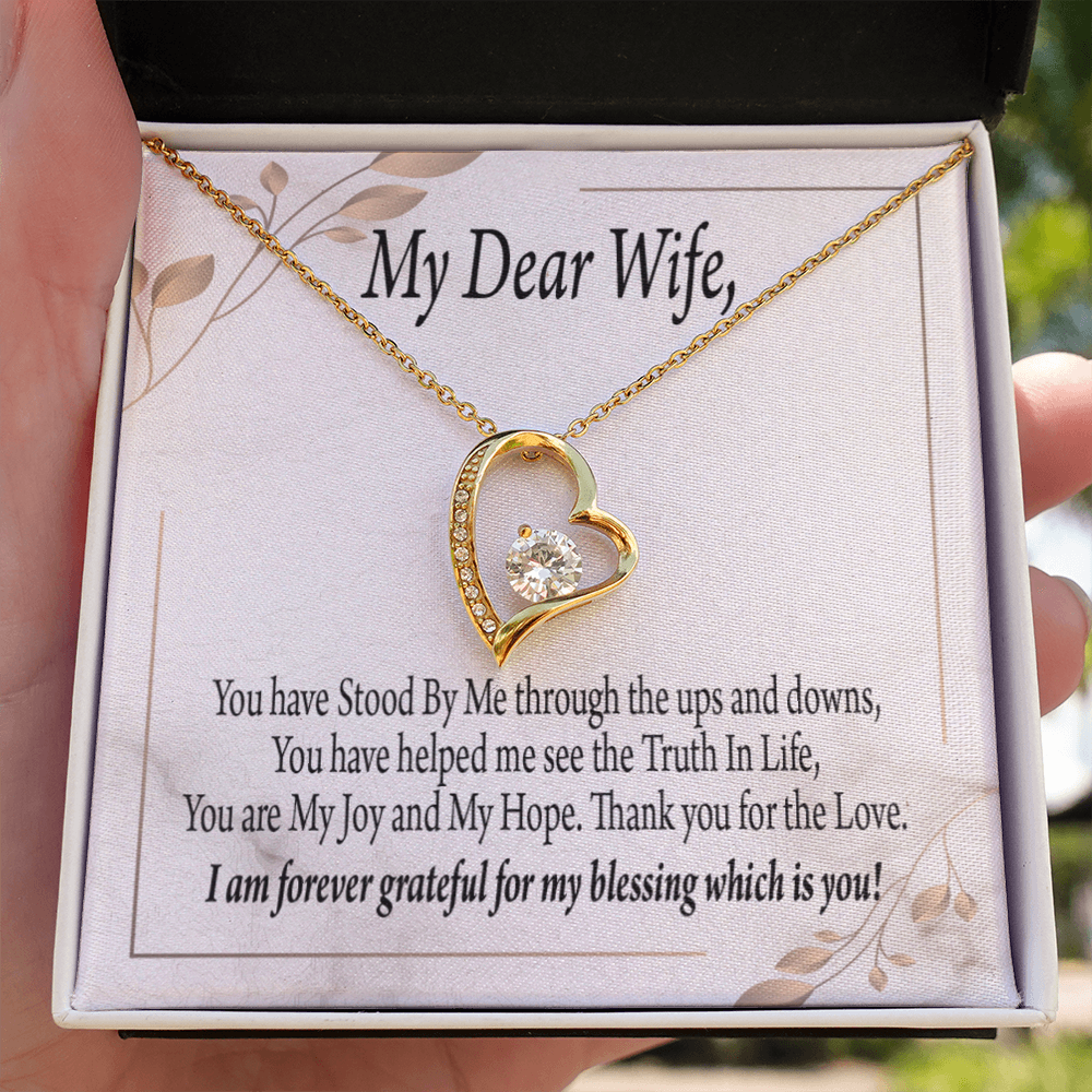 To My Wife My Dear Wife Forever Necklace w Message Card-Express Your Love Gifts