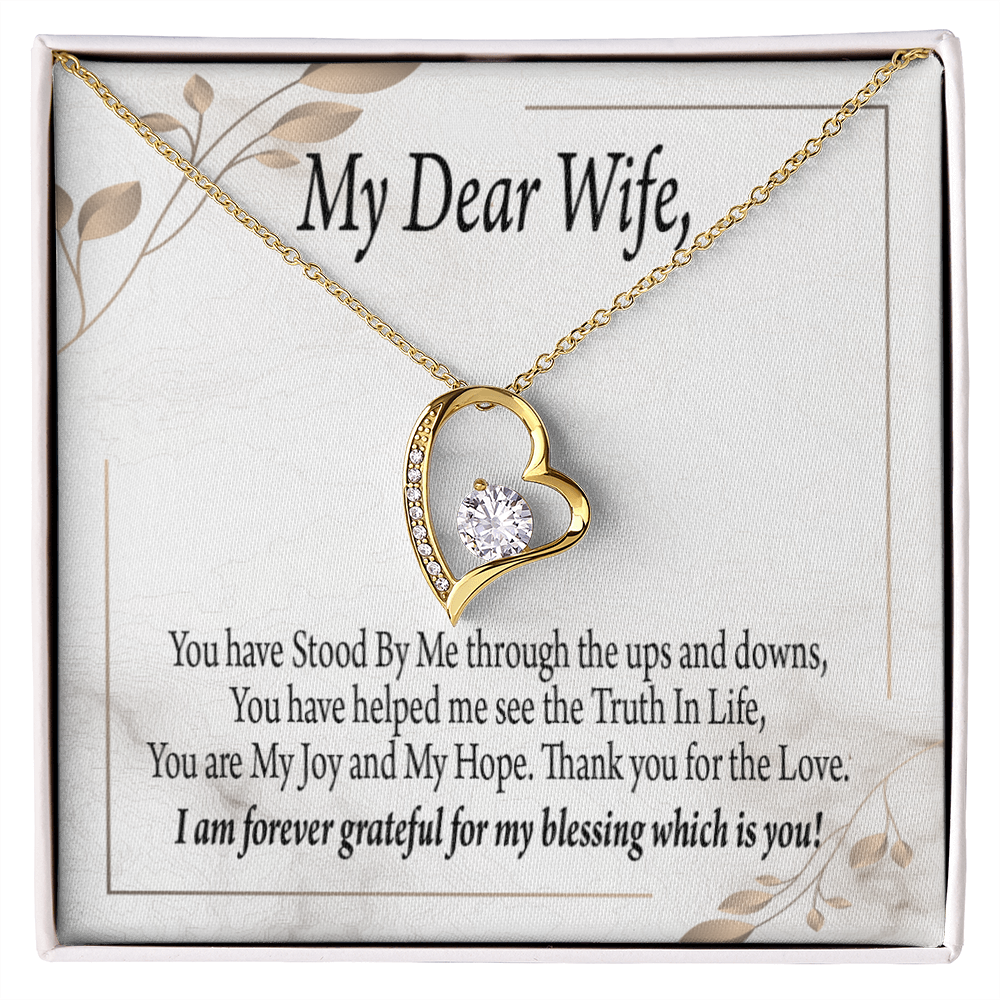 To My Wife My Dear Wife Forever Necklace w Message Card-Express Your Love Gifts