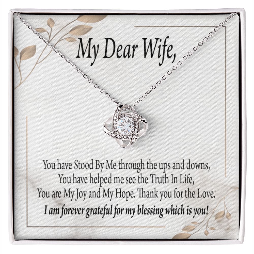 To My Wife My Dear Wife Infinity Knot Necklace Message Card-Express Your Love Gifts