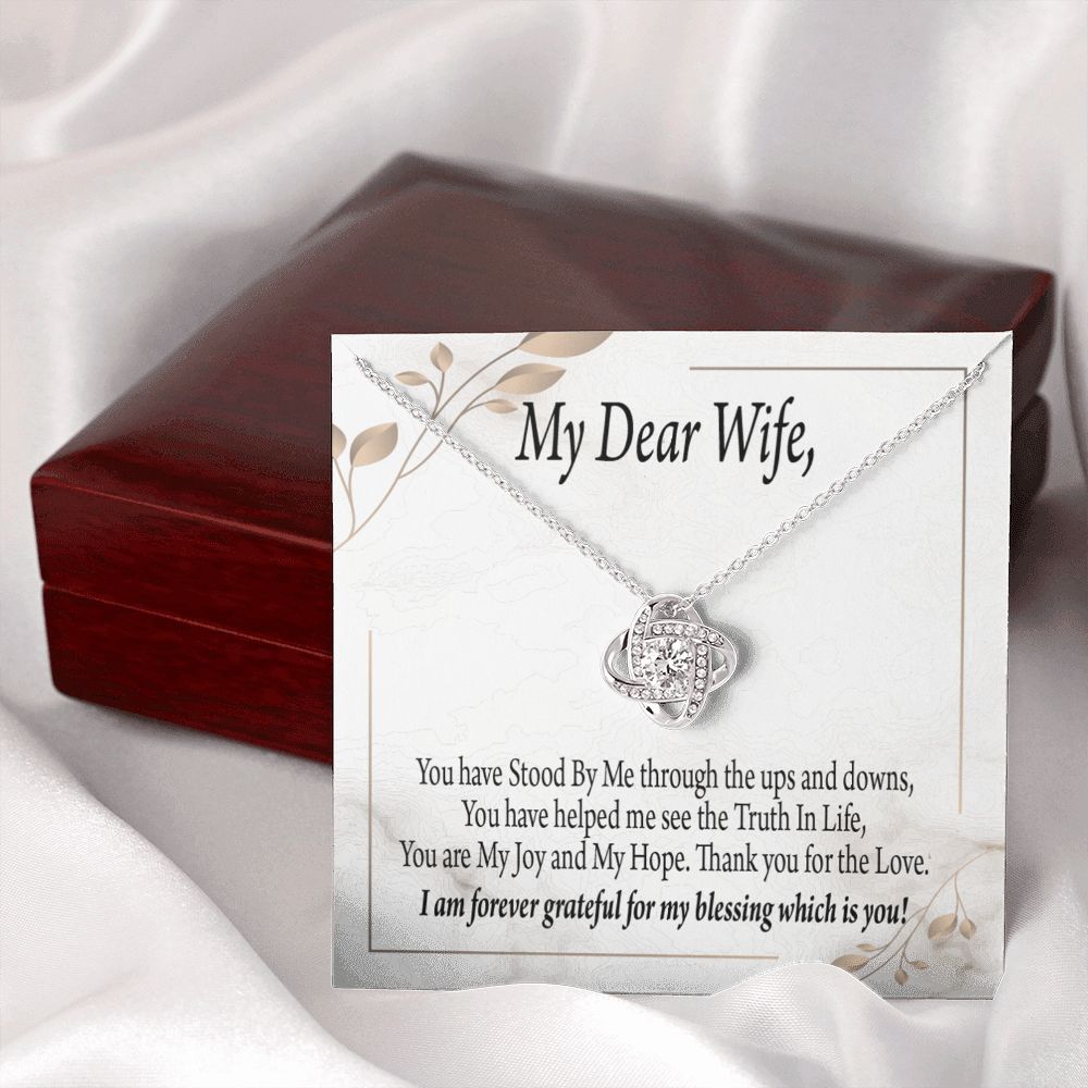 To My Wife My Dear Wife Infinity Knot Necklace Message Card-Express Your Love Gifts