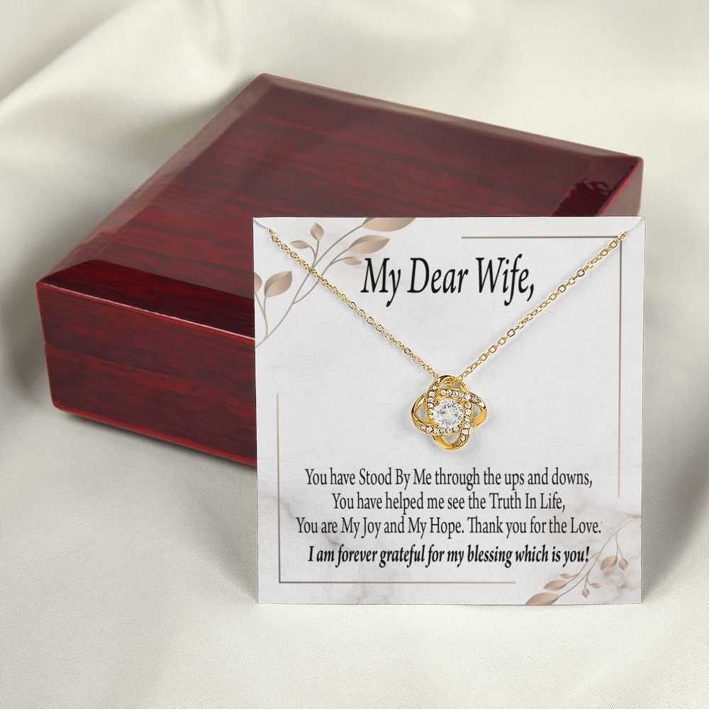 To My Wife My Dear Wife Infinity Knot Necklace Message Card-Express Your Love Gifts