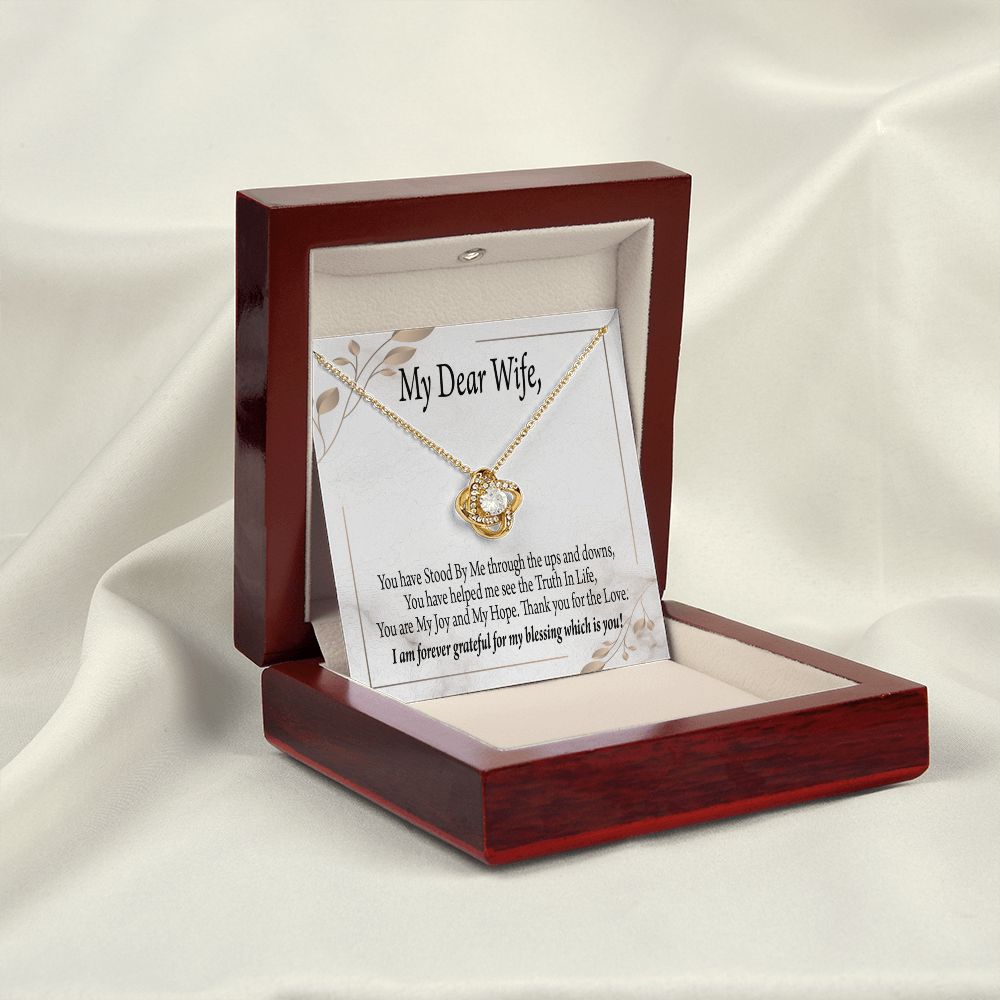 To My Wife My Dear Wife Infinity Knot Necklace Message Card-Express Your Love Gifts