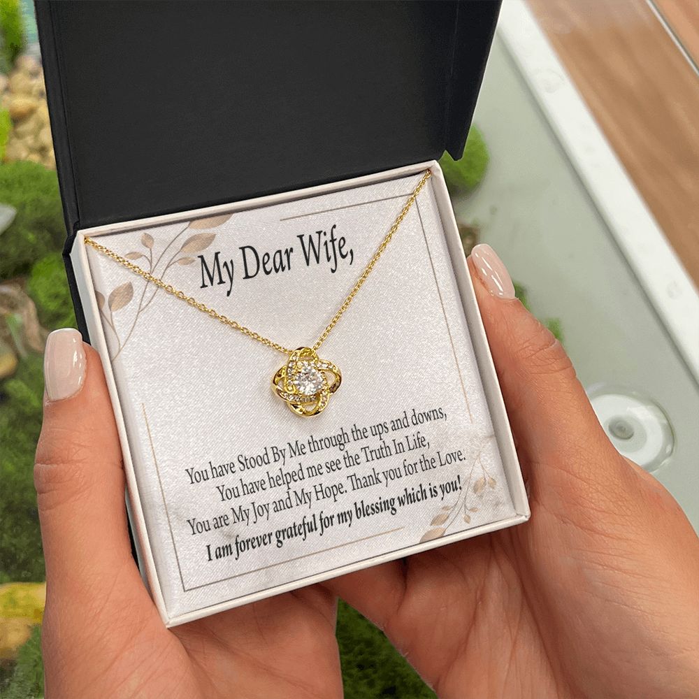 To My Wife My Dear Wife Infinity Knot Necklace Message Card-Express Your Love Gifts