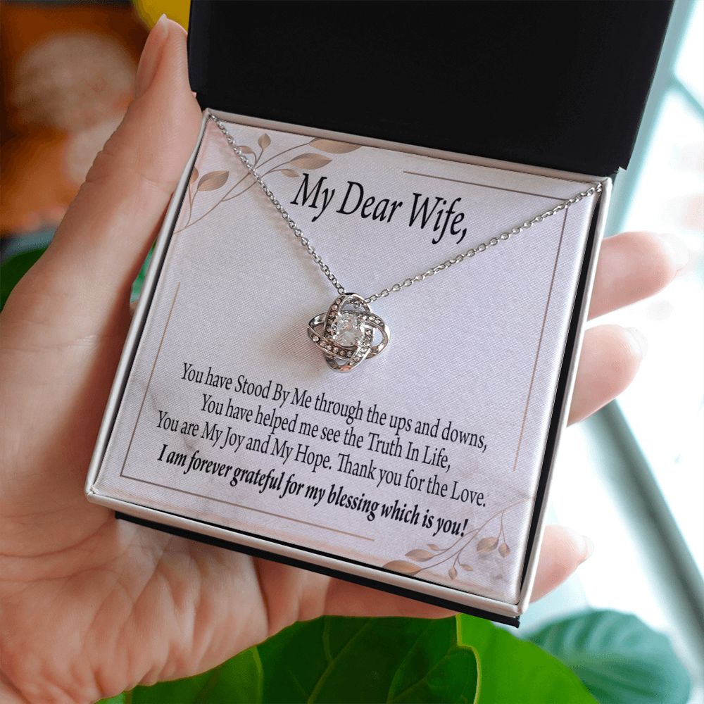 To My Wife My Dear Wife Infinity Knot Necklace Message Card-Express Your Love Gifts