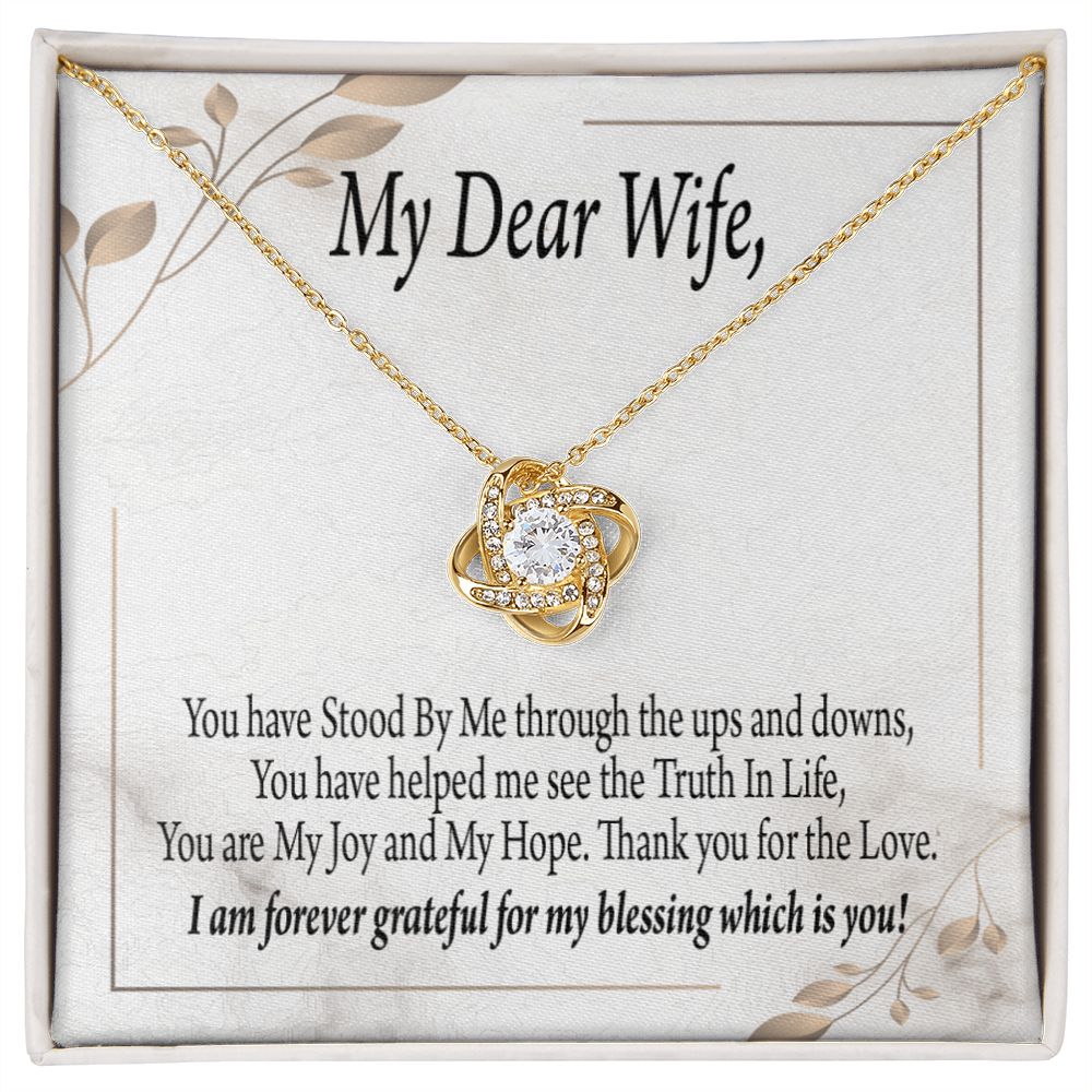 To My Wife My Dear Wife Infinity Knot Necklace Message Card-Express Your Love Gifts