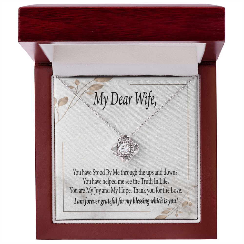 To My Wife My Dear Wife Infinity Knot Necklace Message Card-Express Your Love Gifts