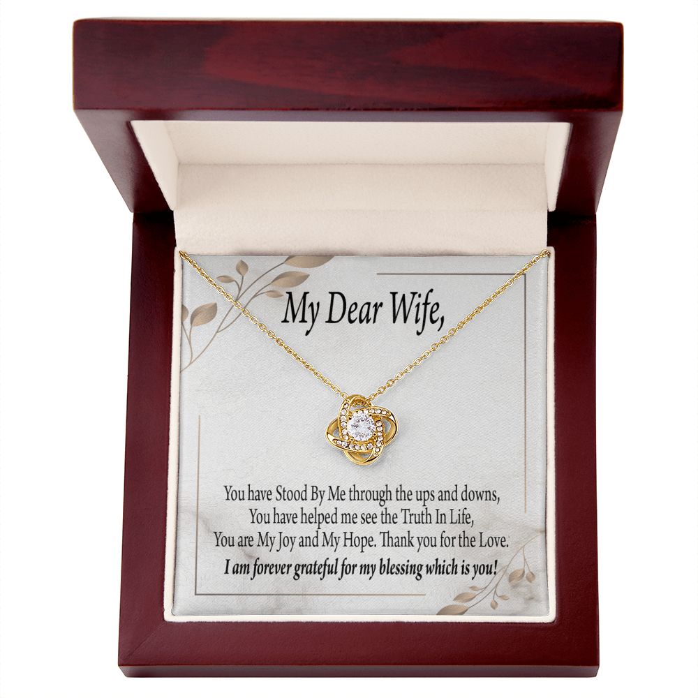 To My Wife My Dear Wife Infinity Knot Necklace Message Card-Express Your Love Gifts