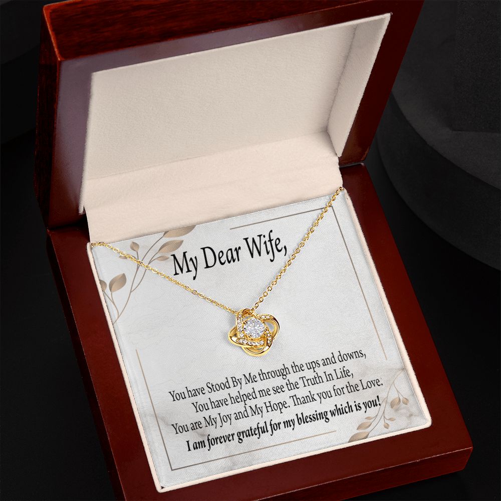 To My Wife My Dear Wife Infinity Knot Necklace Message Card-Express Your Love Gifts