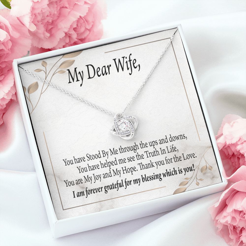 To My Wife My Dear Wife Infinity Knot Necklace Message Card-Express Your Love Gifts