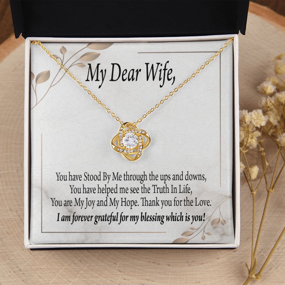 To My Wife My Dear Wife Infinity Knot Necklace Message Card-Express Your Love Gifts