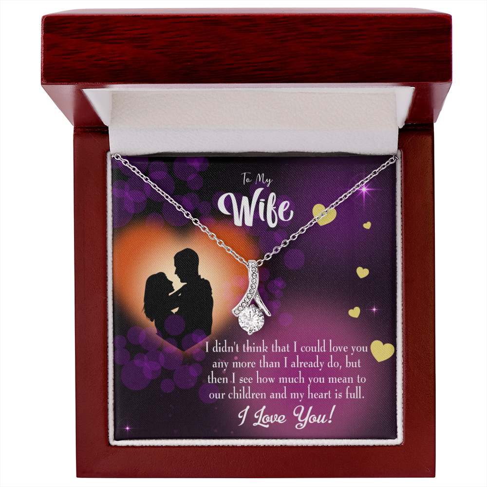 To My Wife My Heart is Full Alluring Ribbon Necklace Message Card-Express Your Love Gifts