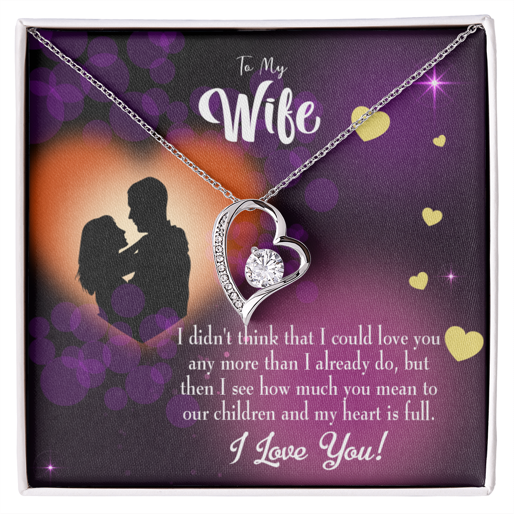 To My Wife My Heart is Full Forever Necklace w Message Card-Express Your Love Gifts