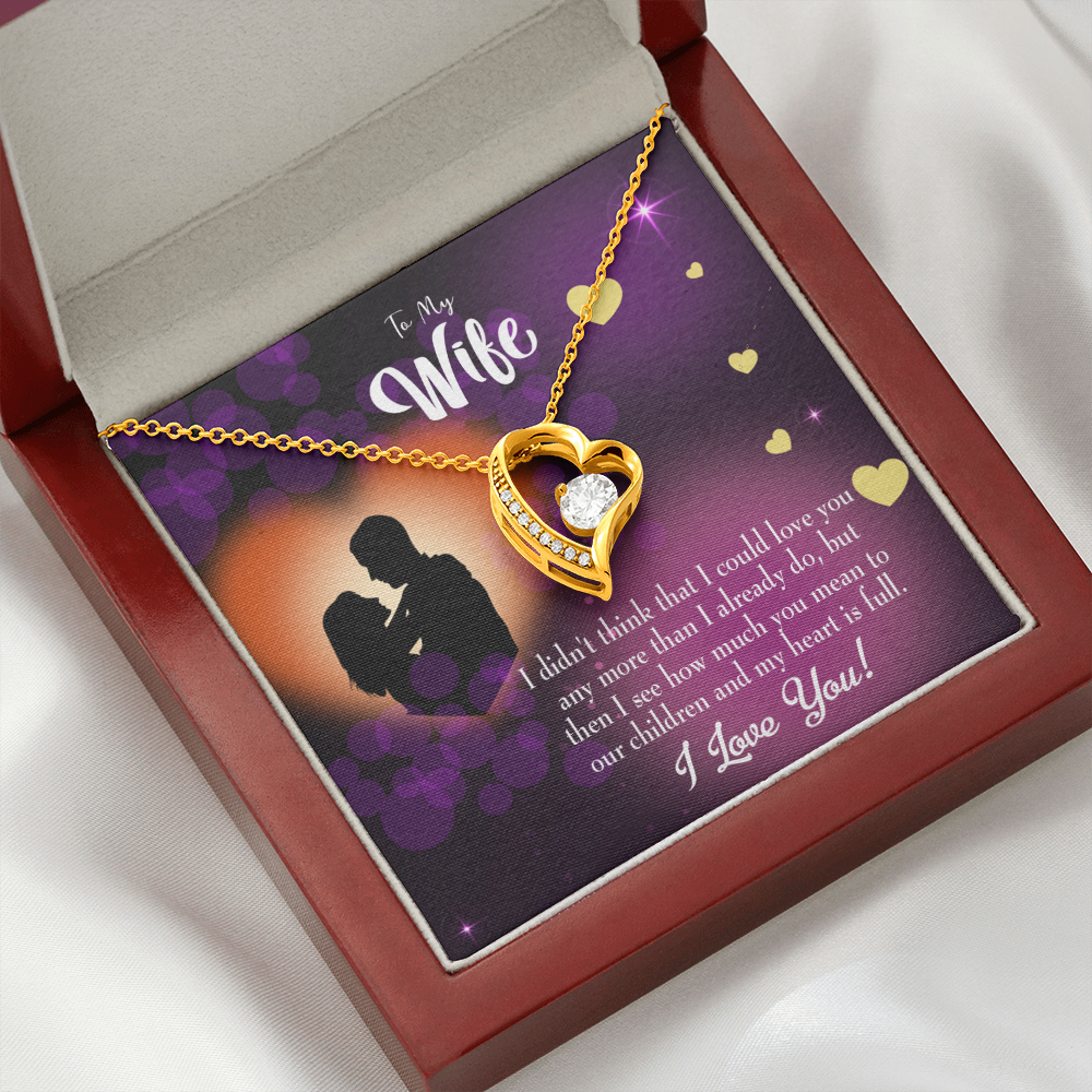 To My Wife My Heart is Full Forever Necklace w Message Card-Express Your Love Gifts