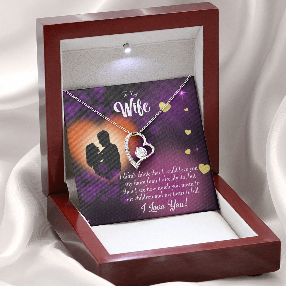 To My Wife My Heart is Full Forever Necklace w Message Card-Express Your Love Gifts