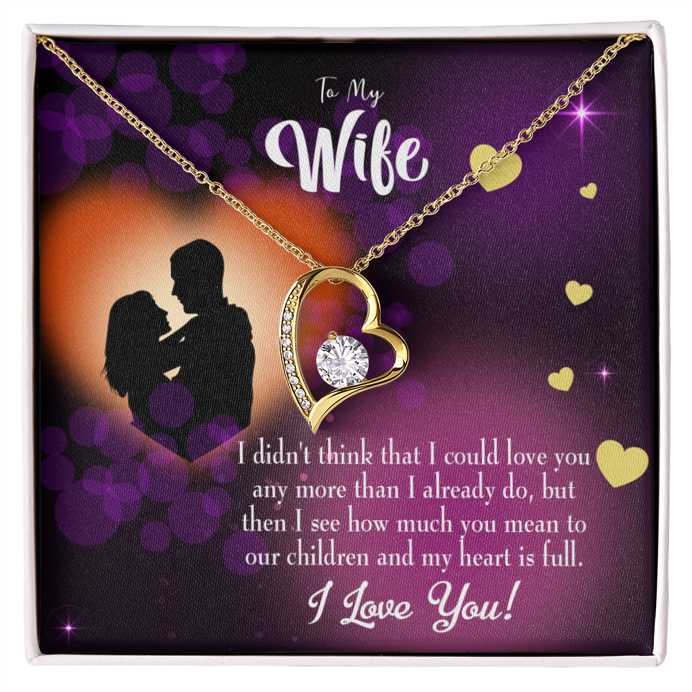 To My Wife My Heart is Full Forever Necklace w Message Card-Express Your Love Gifts