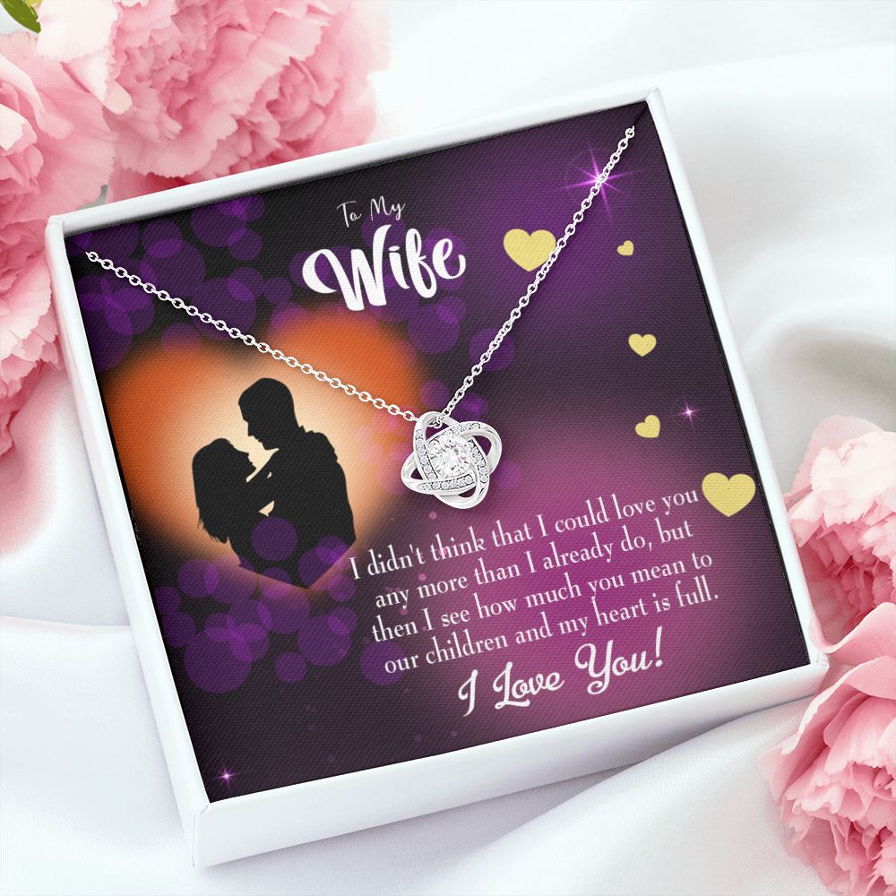 To My Wife My Heart is Full Infinity Knot Necklace Message Card-Express Your Love Gifts