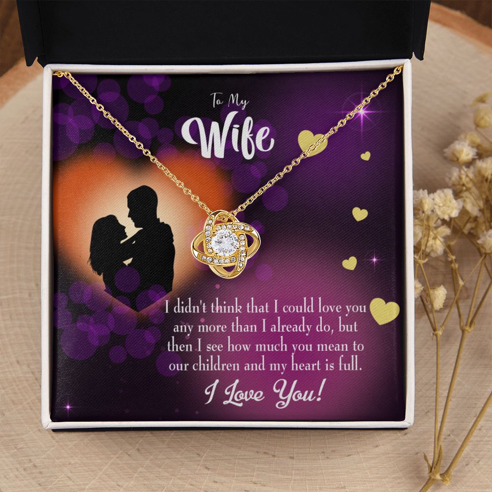 To My Wife My Heart is Full Infinity Knot Necklace Message Card-Express Your Love Gifts