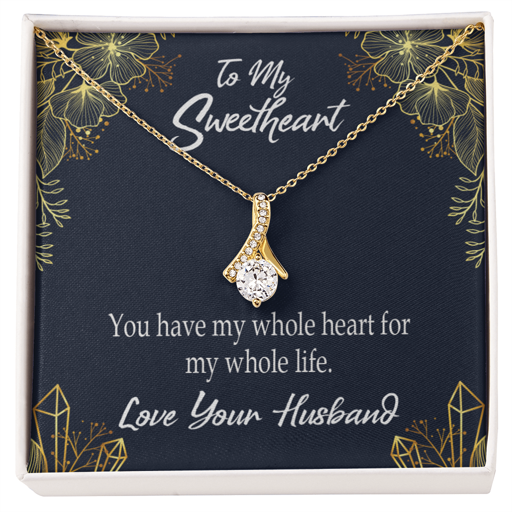 To My Wife My Heart is Yours Alluring Ribbon Necklace Message Card-Express Your Love Gifts