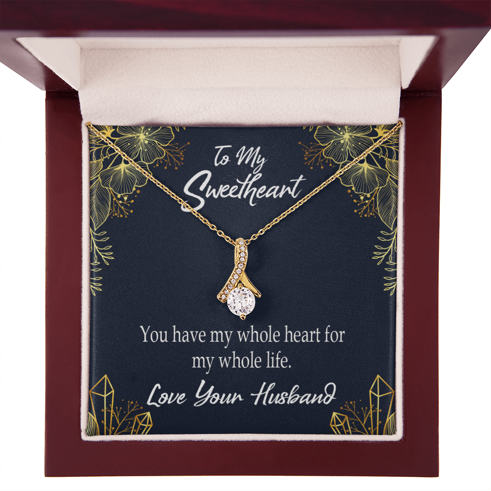 To My Wife My Heart is Yours Alluring Ribbon Necklace Message Card-Express Your Love Gifts