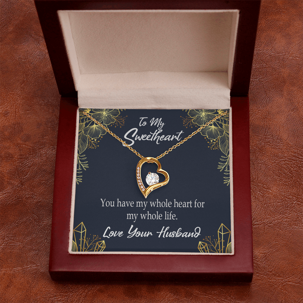 To My Wife My Heart is Yours Forever Necklace w Message Card-Express Your Love Gifts