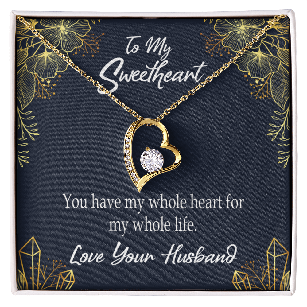 To My Wife My Heart is Yours Forever Necklace w Message Card-Express Your Love Gifts